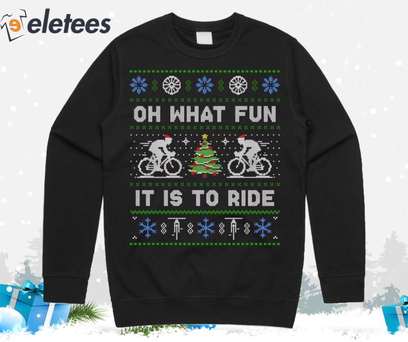 Cycling Oh What Fun It Is To Ride Ugly Christmas Sweater