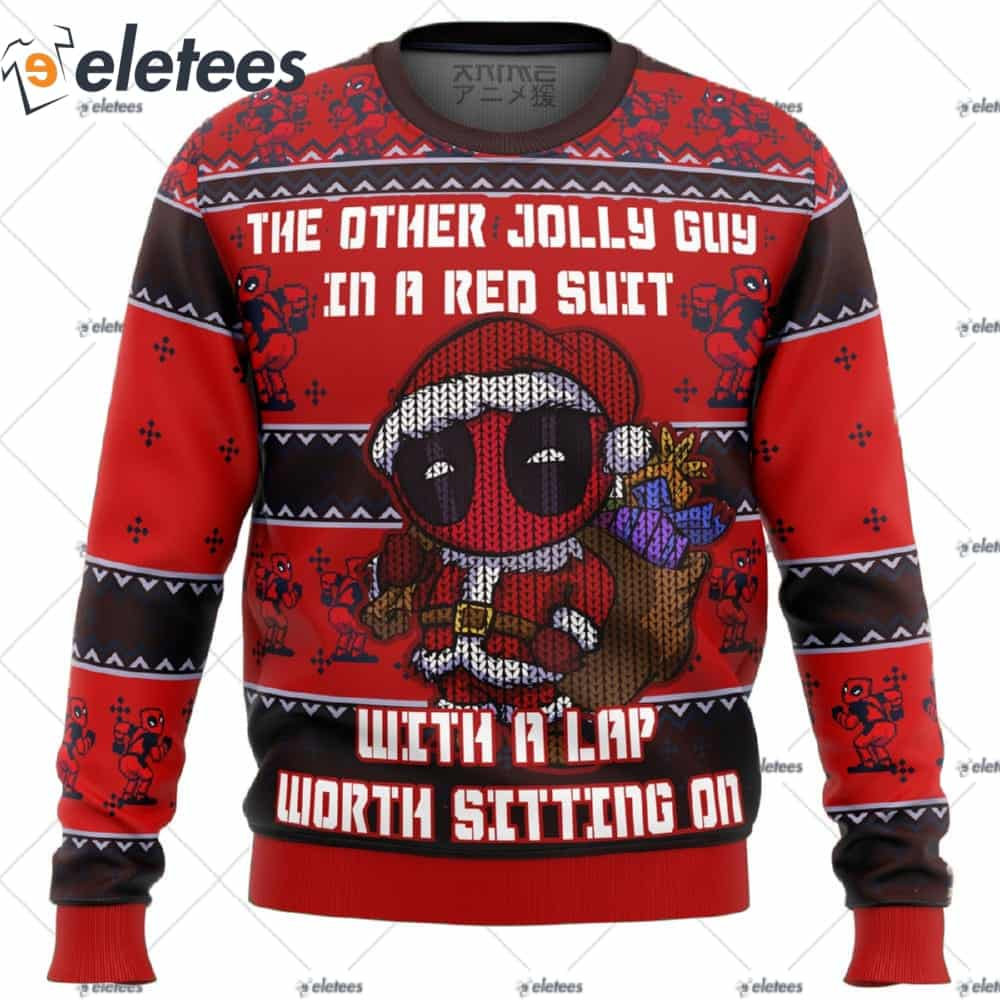 Deadpool Jolly Red Guy Ugly Christmas Sweater