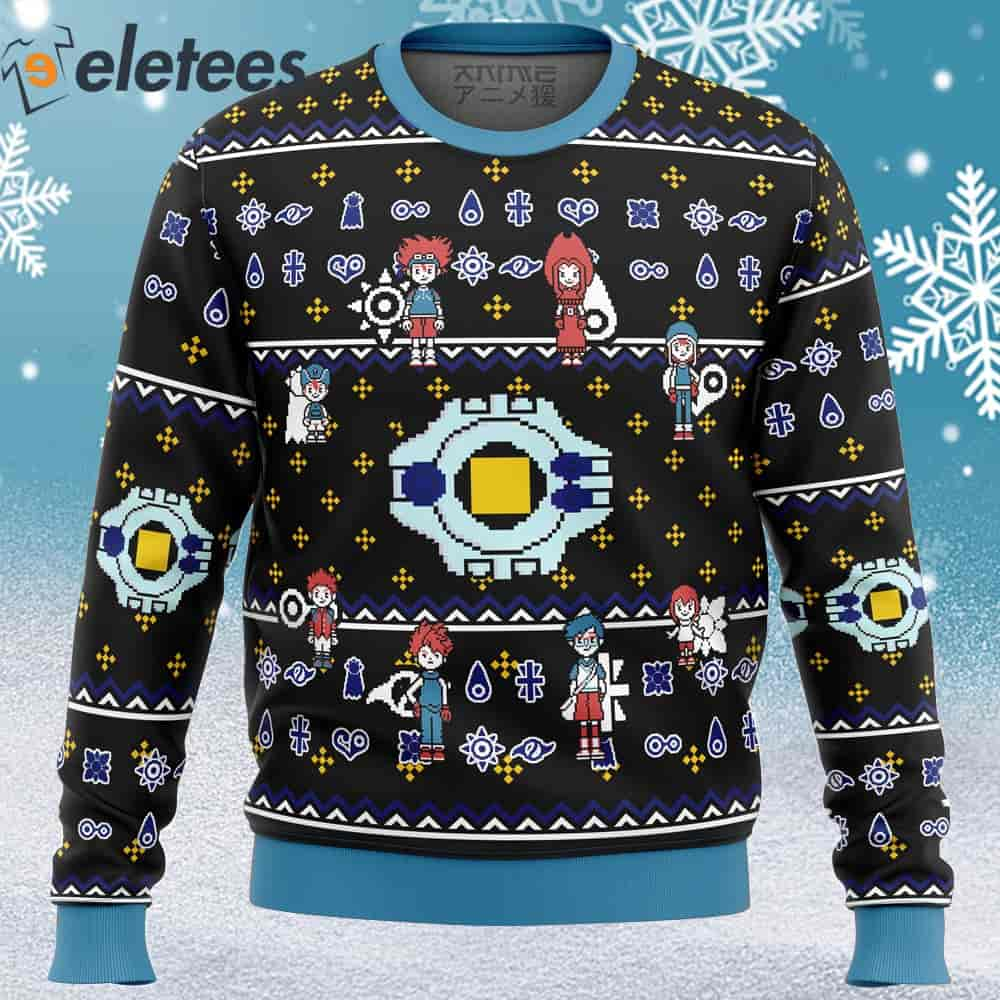 Digimon Characters Ugly Christmas Sweater