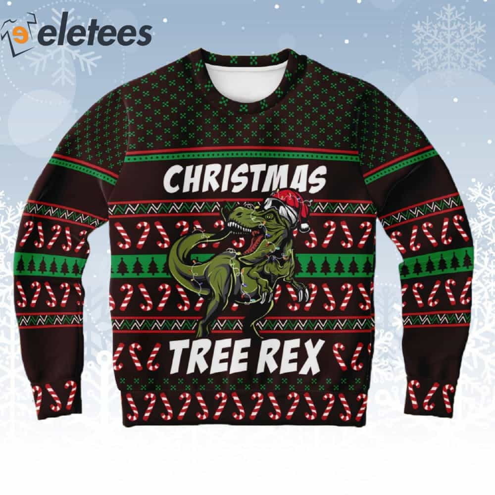 Dinosaur Christmas Tree Rex Ugly Christmas Sweater