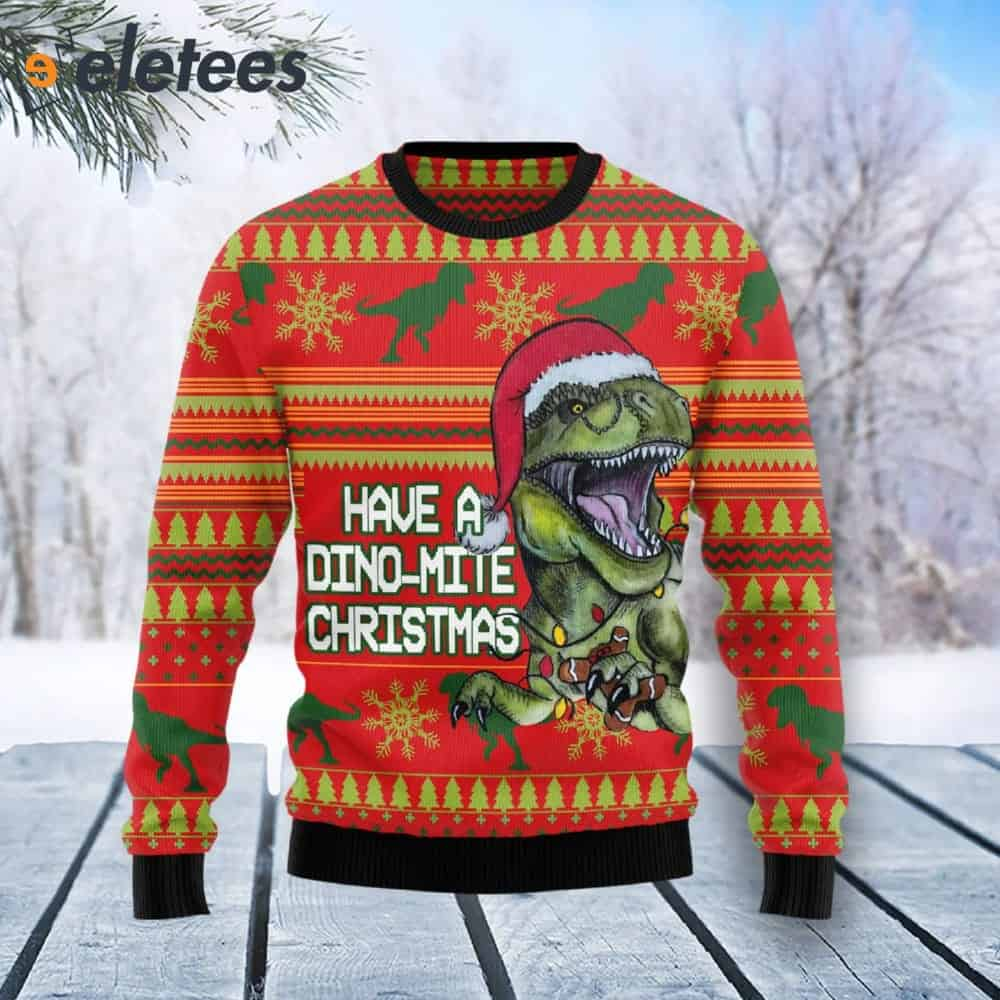 Dino christmas sweater best sale