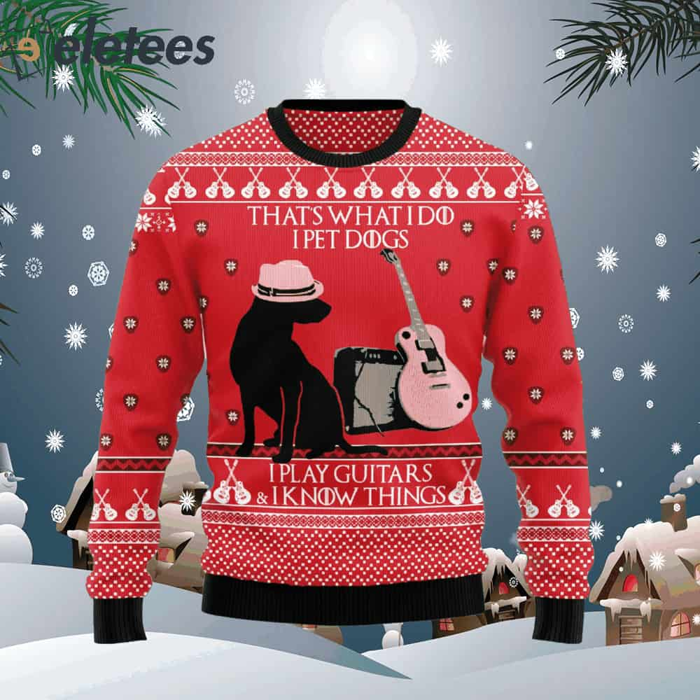 Dog Guitar Christmas Ugly Christmas Sweater