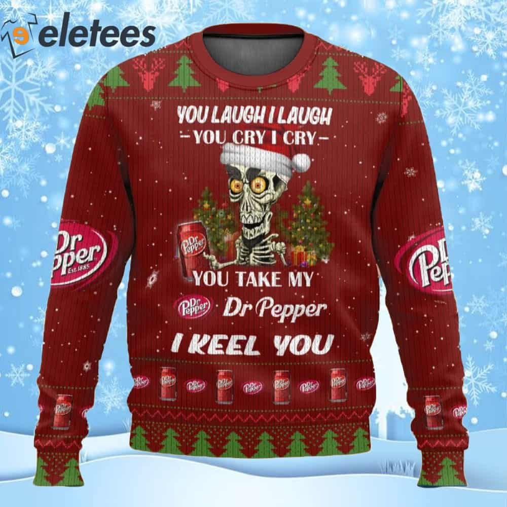 Dr Pepper I Keel You Funny Ugly Christmas Sweater