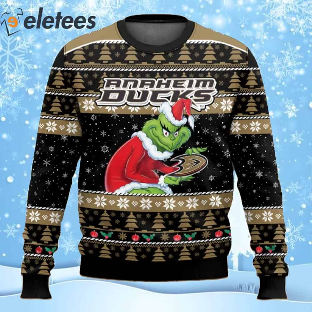 Ducks Hockey Grnch Ugly Christmas Sweater