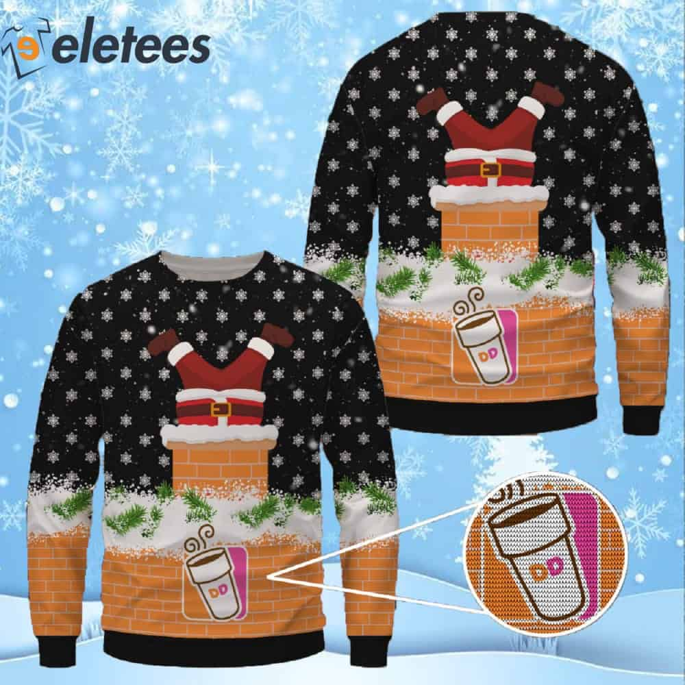 Dunkin' Donut Santa Claus Ugly Christmas Sweater