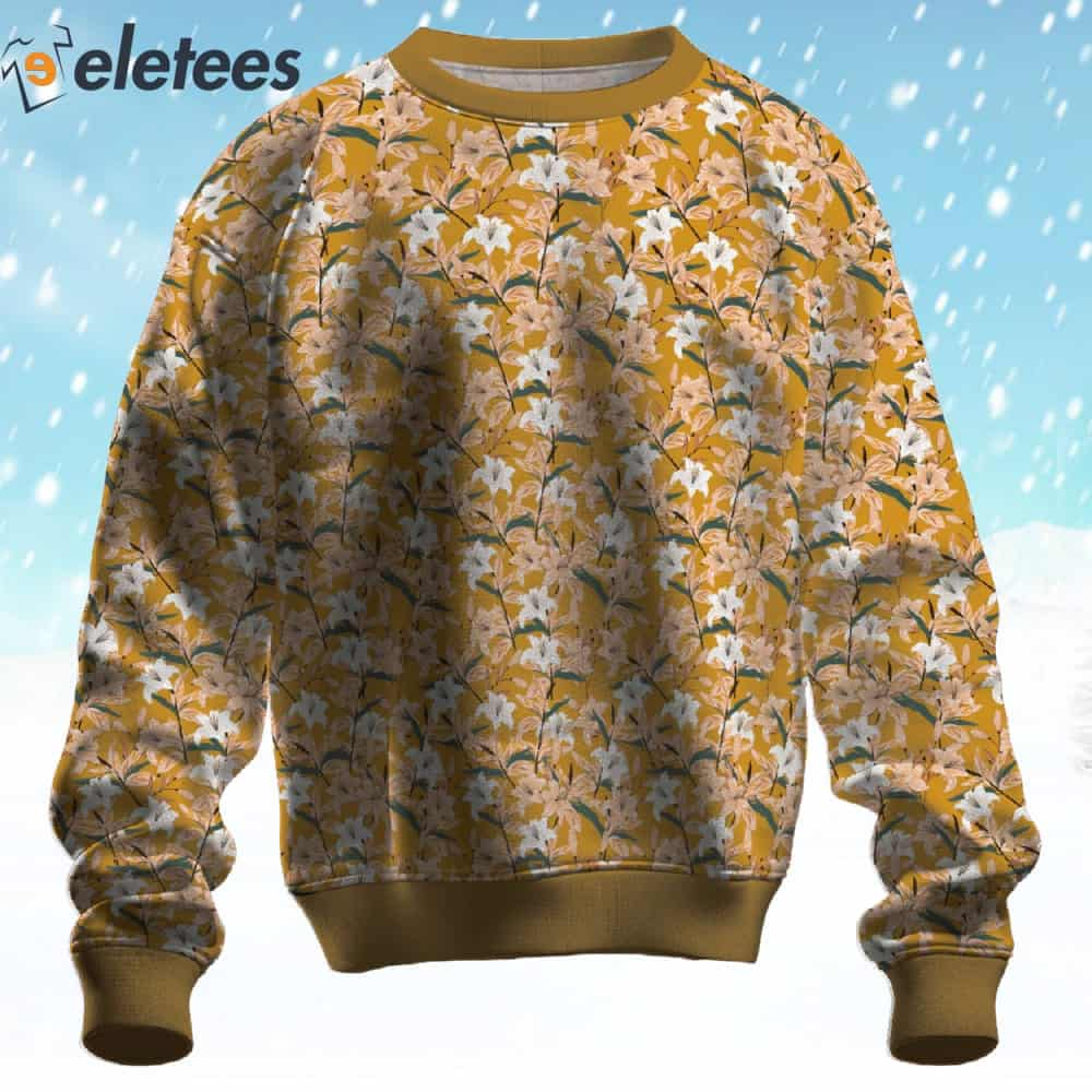 Elegant Lily Blooms Ugly Christmas Sweater