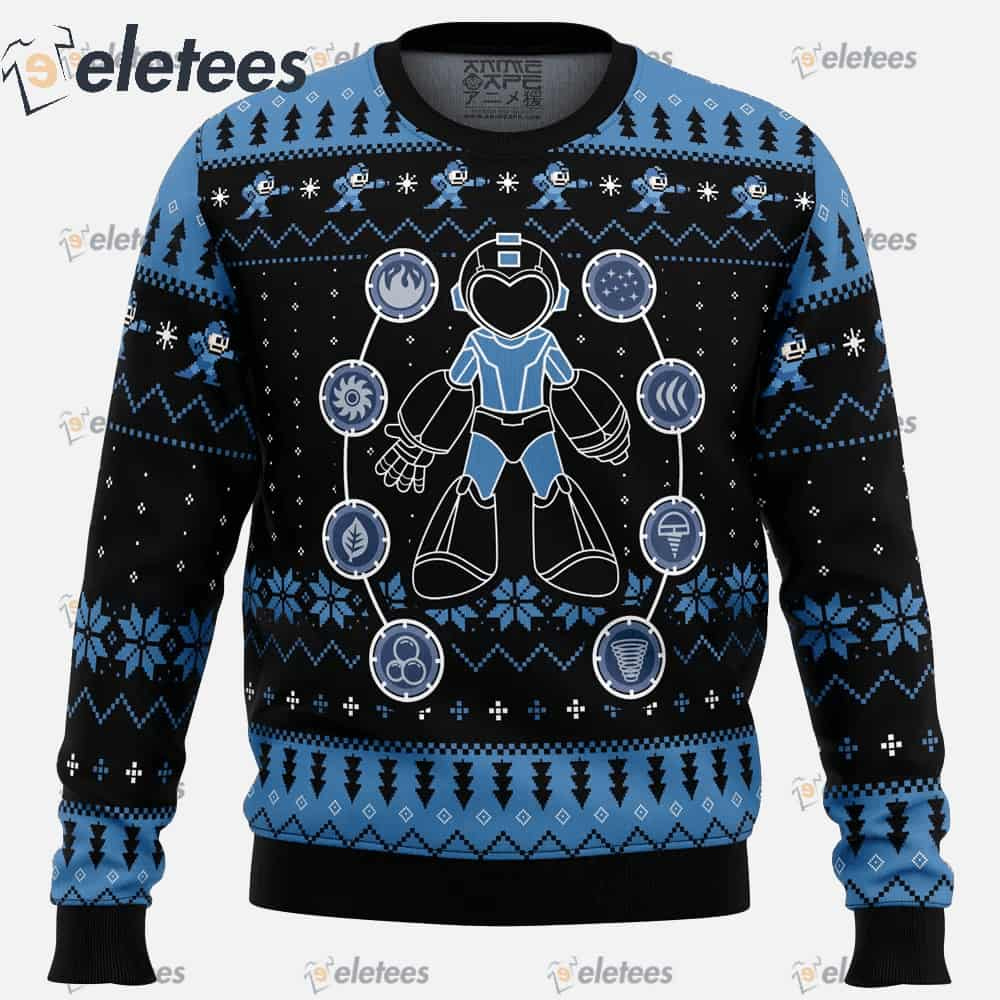 Elemental Weapon Mega Man Ugly Christmas Sweater