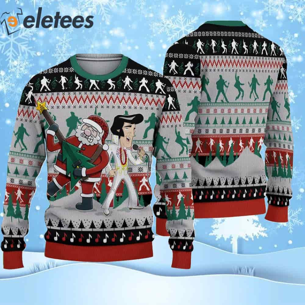 Elvis And Santa Claus Ugly Christmas Sweater