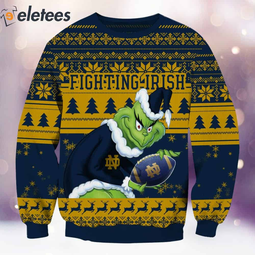 Fighting Irish Grnch Christmas Ugly Sweater