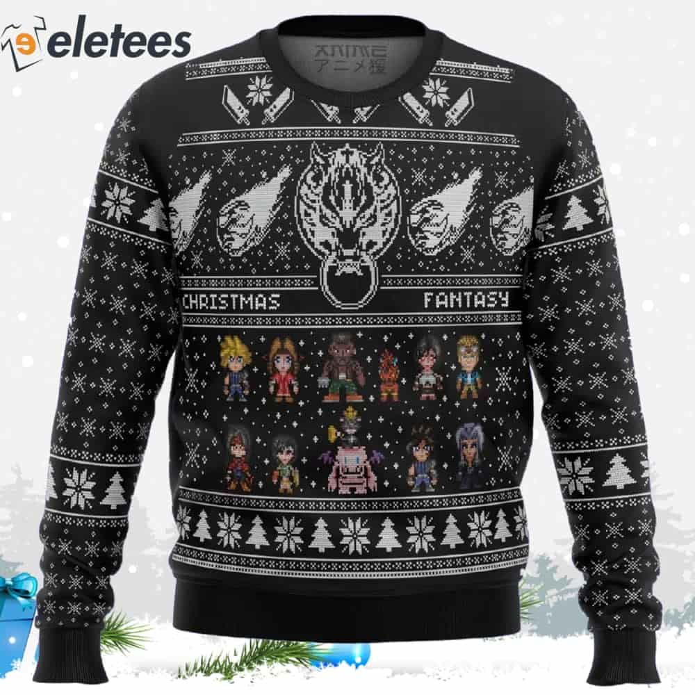 Final Fantasy 7 VII FF7 3D Ugly Christmas Sweater