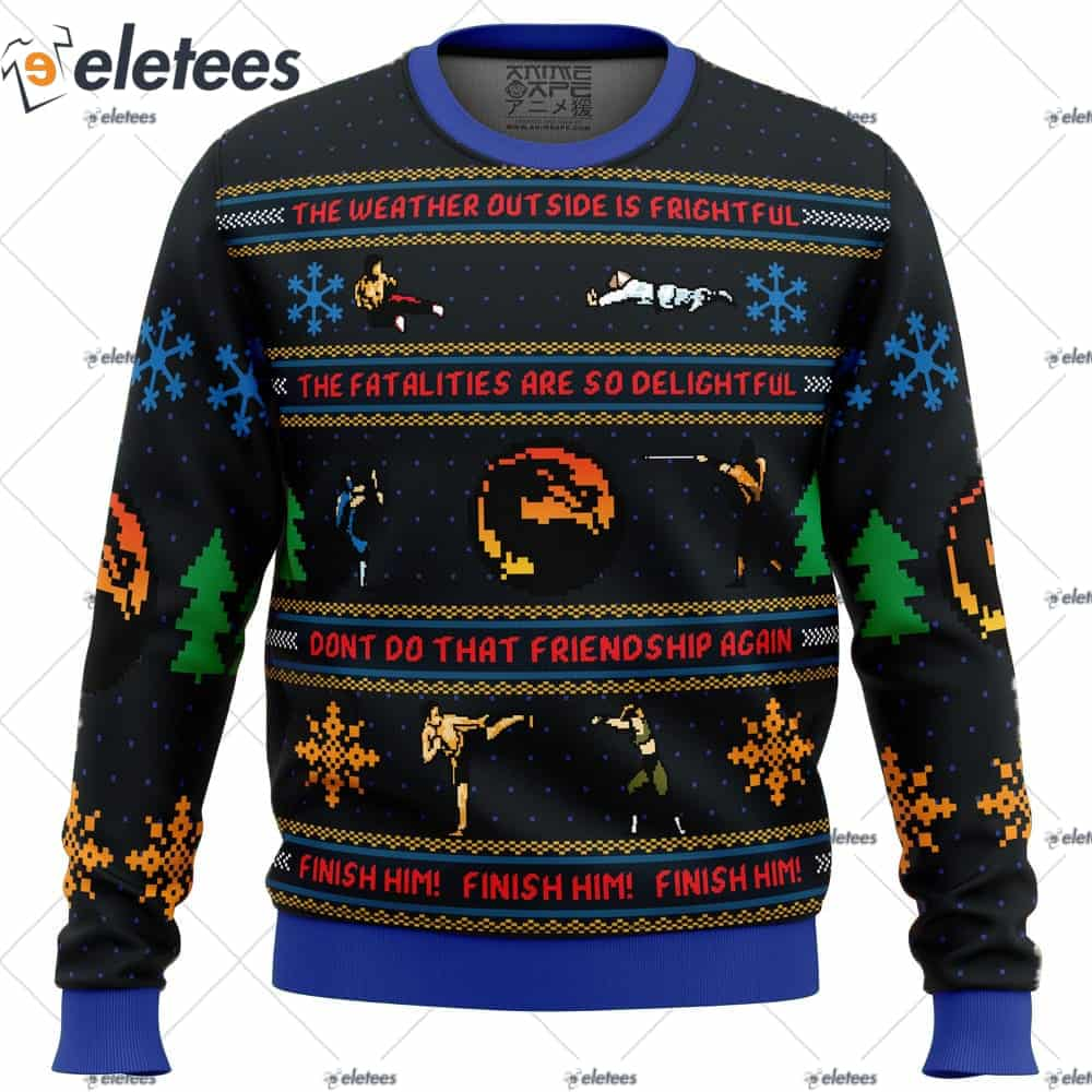 Finish Him Mortal Kombat Ugly Christmas Sweater