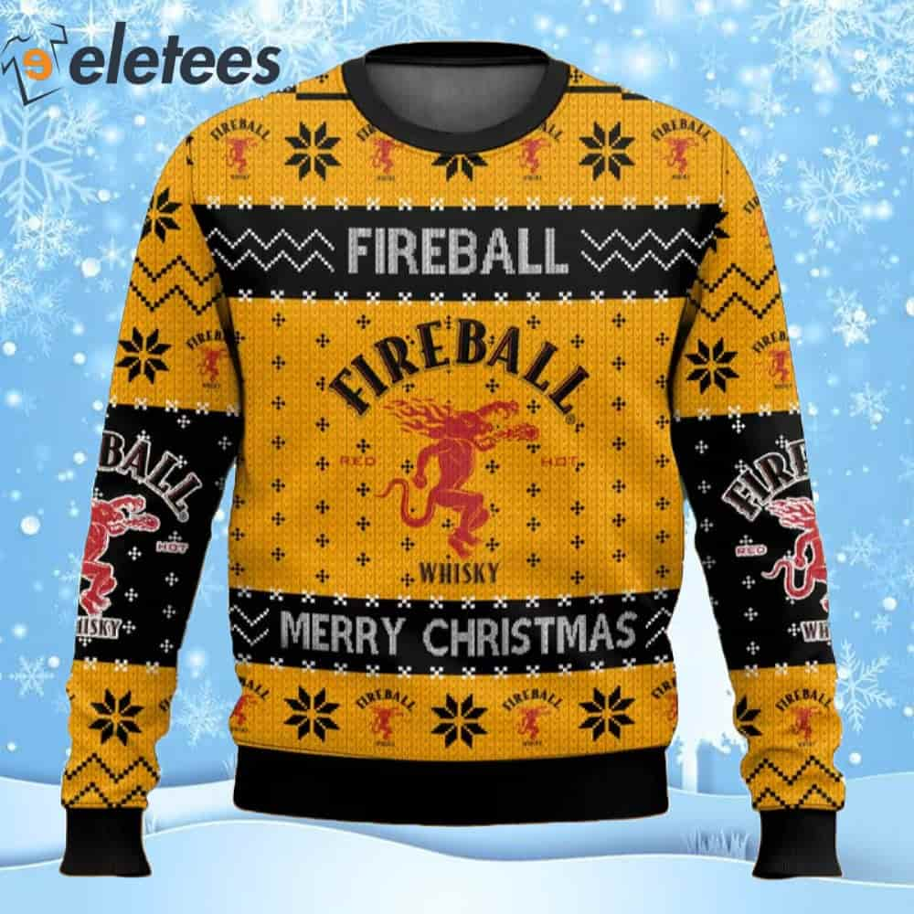 Fireball Cinnamon Whisky Ugly Christmas Sweater