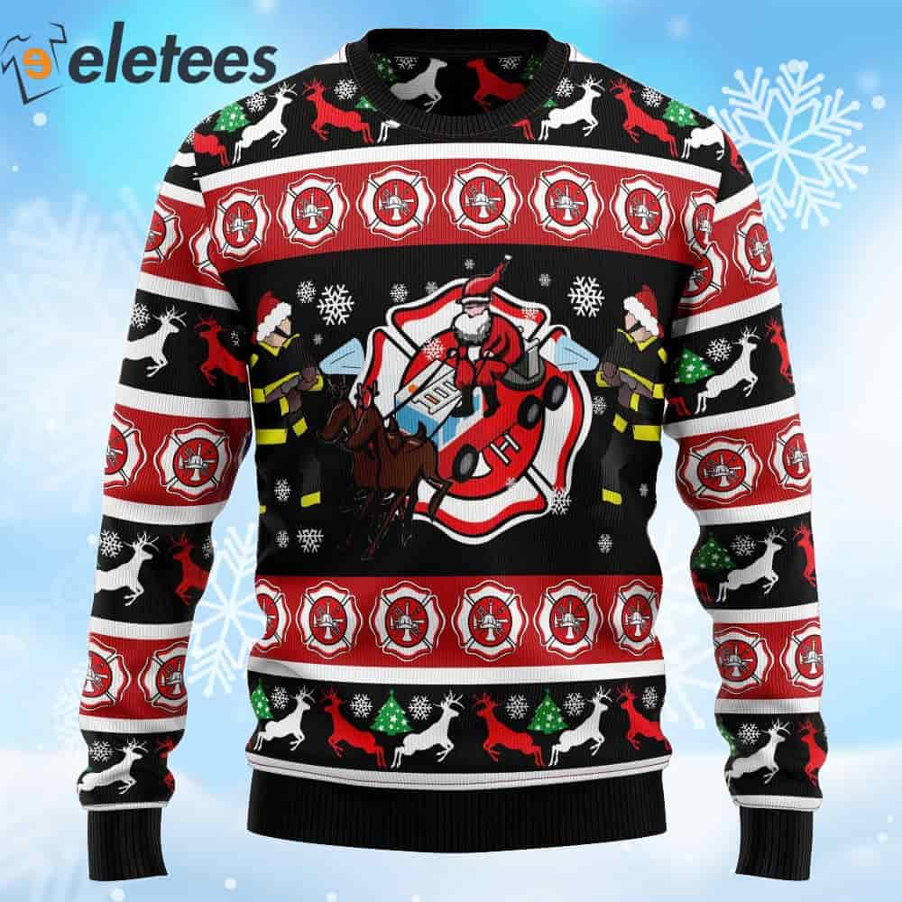 Fireman Firefighter Christmas Ugly Sweater