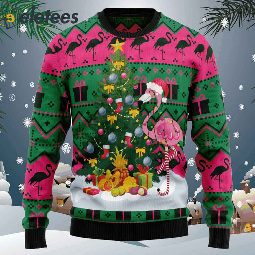 Flamingo Christmas Tree Ugly Christmas Sweater