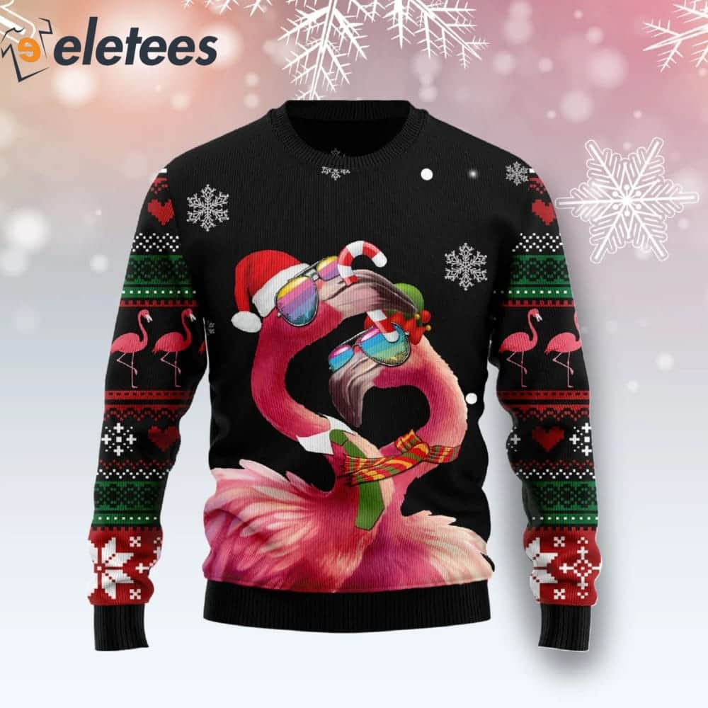 Flamingo Couple Ugly Christmas Sweater