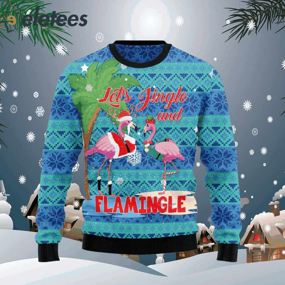 Flamingo Let Jingle Ugly Christmas Sweater