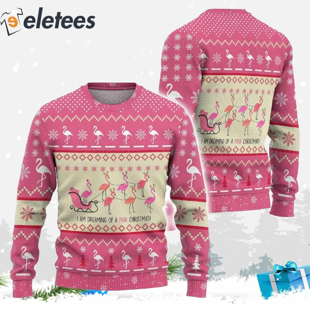 Flamingo Reindeer Ugly Christmas Sweater