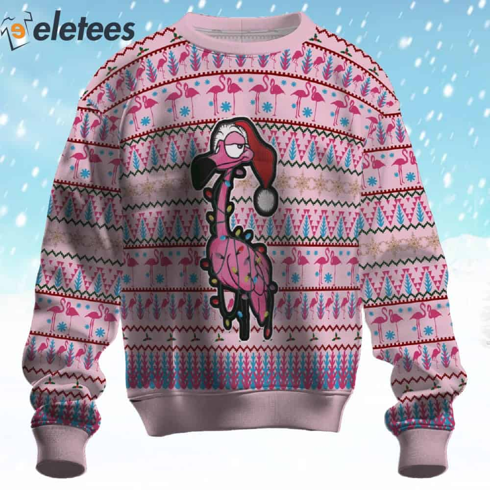 Flamingo Sweet Eyes Ugly Christmas Sweater