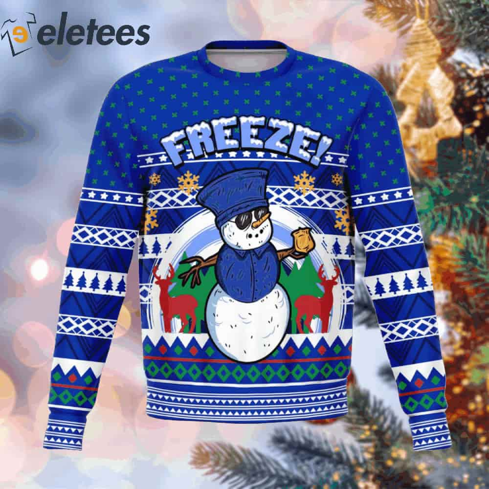 Freeze Iceman Meme Holiday Ugly Christmas Sweater