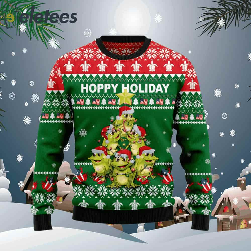 Frog Christmas Tree Ugly Christmas Sweater