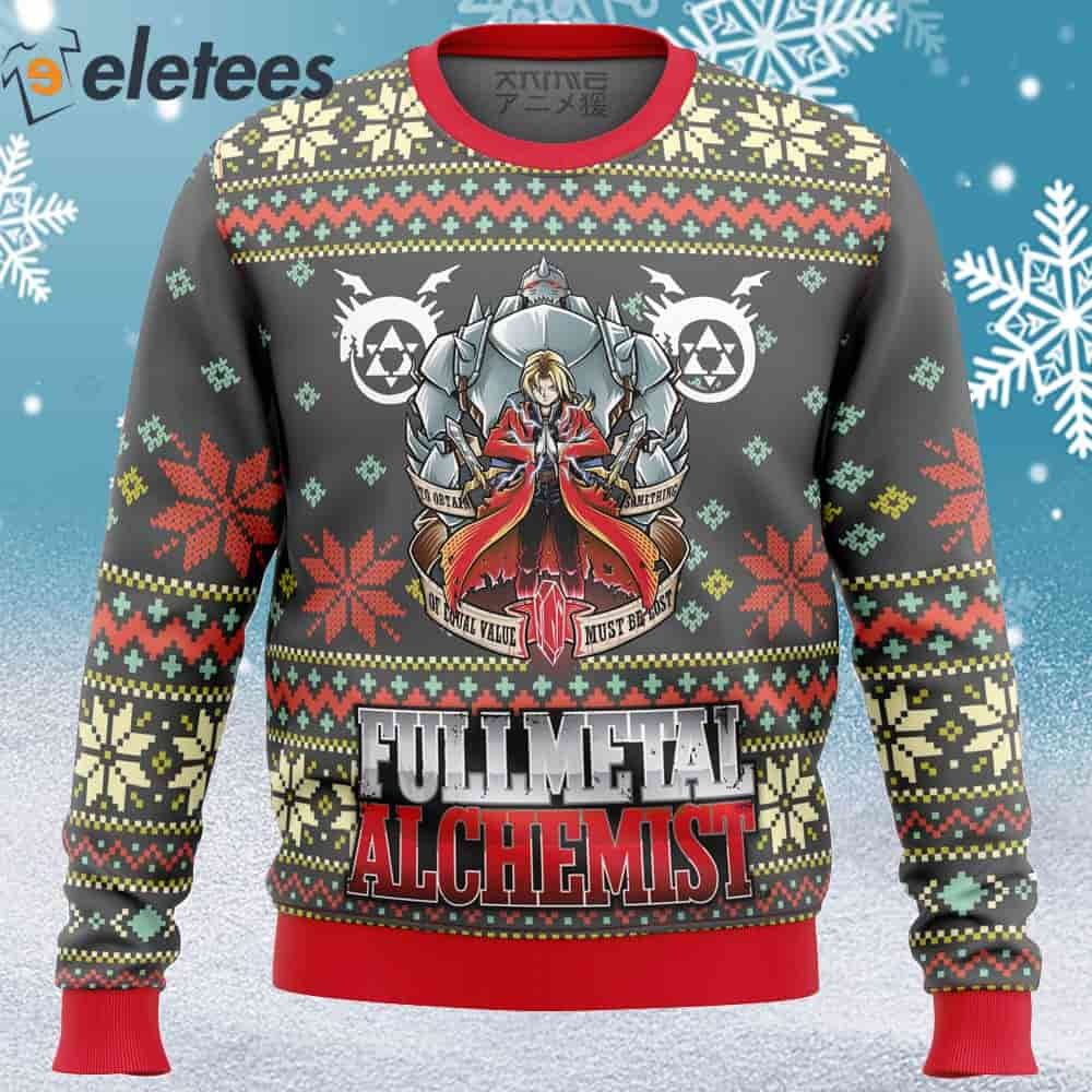 Fullmetal Alchemist Alt Ugly Christmas Sweater