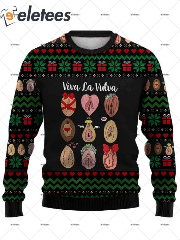 Funny Pussy Viva La Vulva Ugly Christmas Sweater