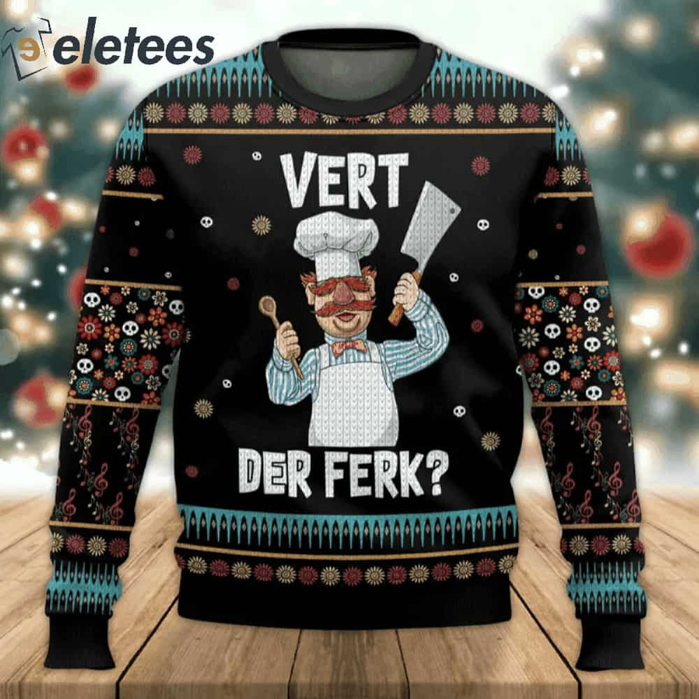 Funny Swedish Chef Vert Der Ferk Ugly Christmas Sweater