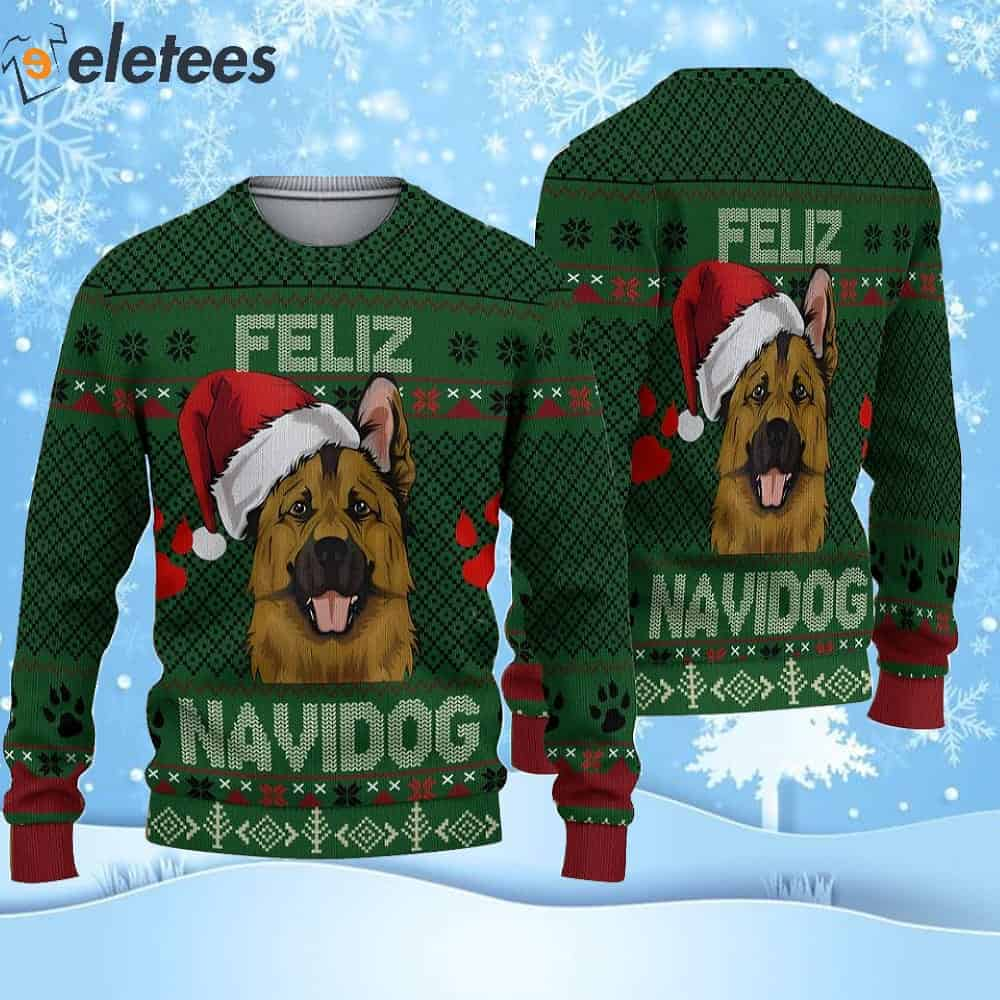 German Shepherd Feliz Navidog Ugly Christmas Sweater