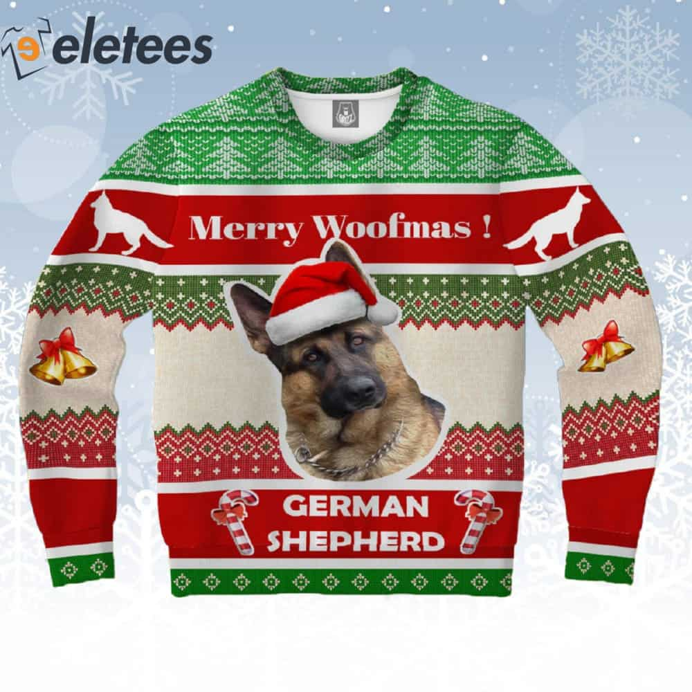 German Shepherd Merry Woofmas Ugly Christmas Sweater