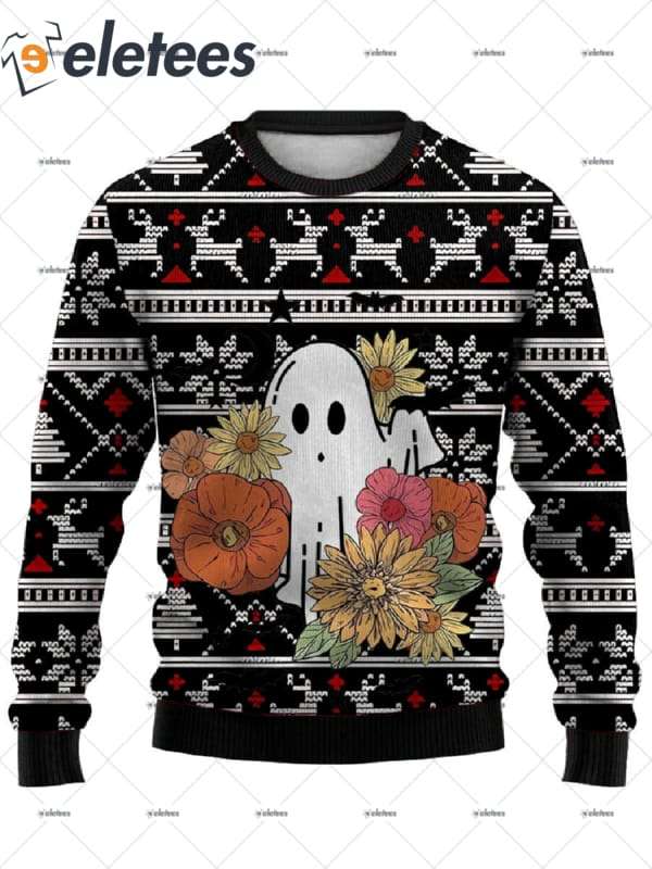 Ghost Playful Ugly Christmas Sweater