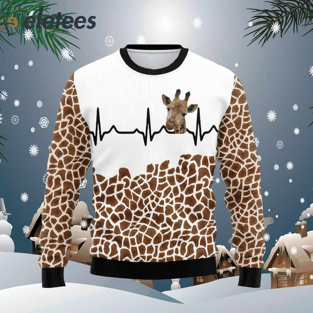 Giraffe Heart Ugly Christmas Sweater