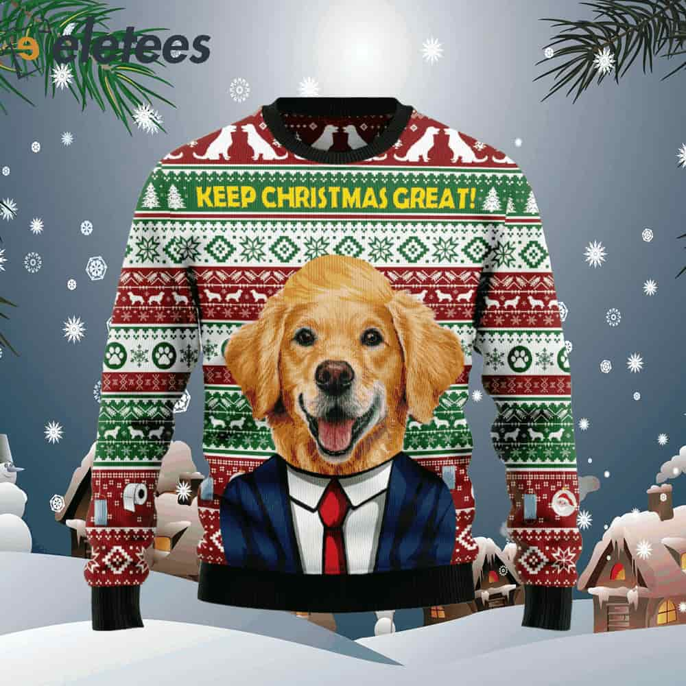 Golden Retriever Keep Christmas Great Ugly Christmas Sweater