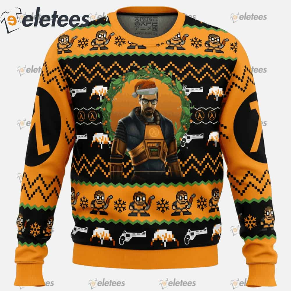 Gordon Freeman Half-Life Ugly Christmas Sweater