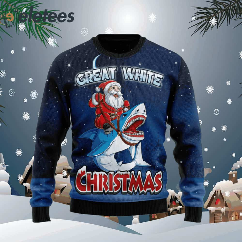 Great White Christmas Shark Ugly Christmas Sweater