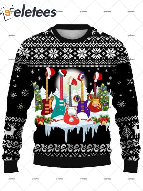 Guitar Music Party Ugly Christmas Sweater