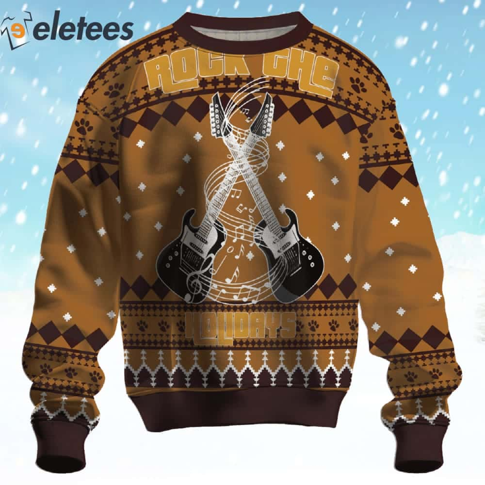 Guitar Rock The Holidays Ugly Christmas Sweater