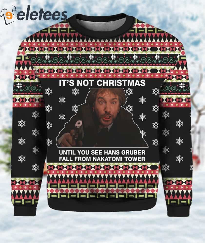 Hans Gruber Fall Nakatomi Plaza Die Hard Ugly Sweater