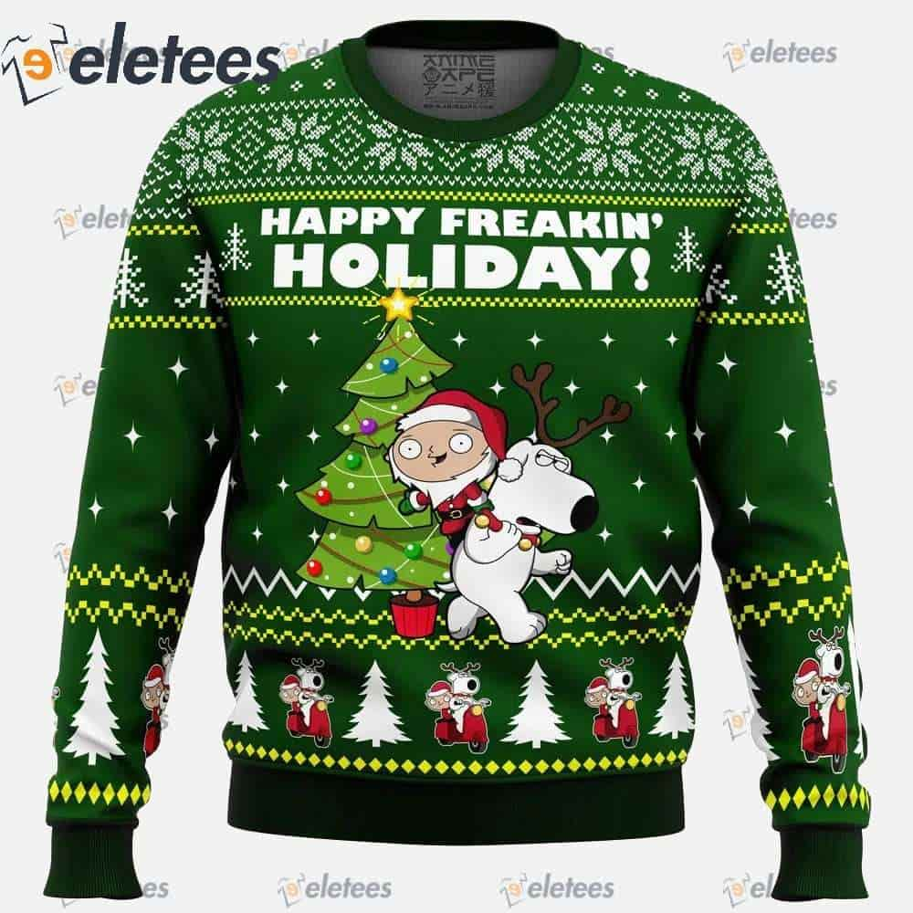 Happy Freakin Holidays Family Guy Ugly Christmas Sweater