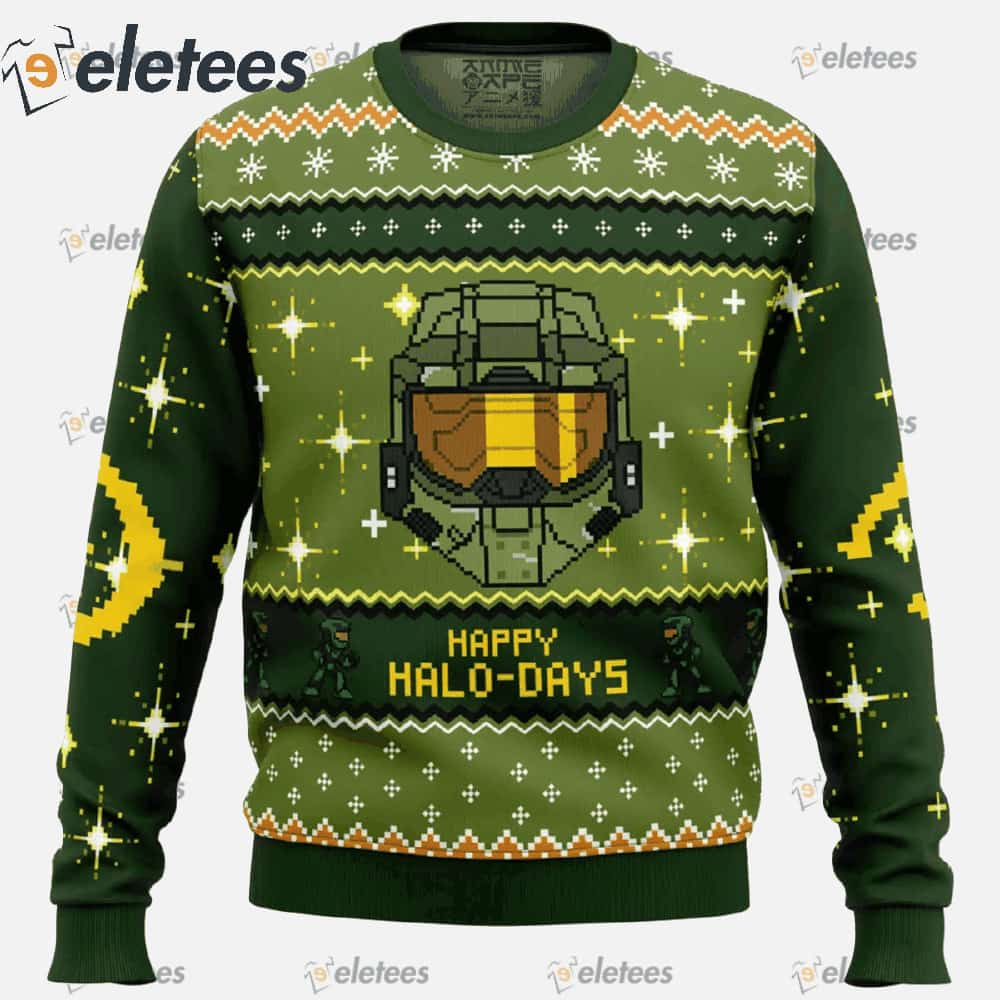 Happy Halo-Days Halo Ugly Christmas Sweater