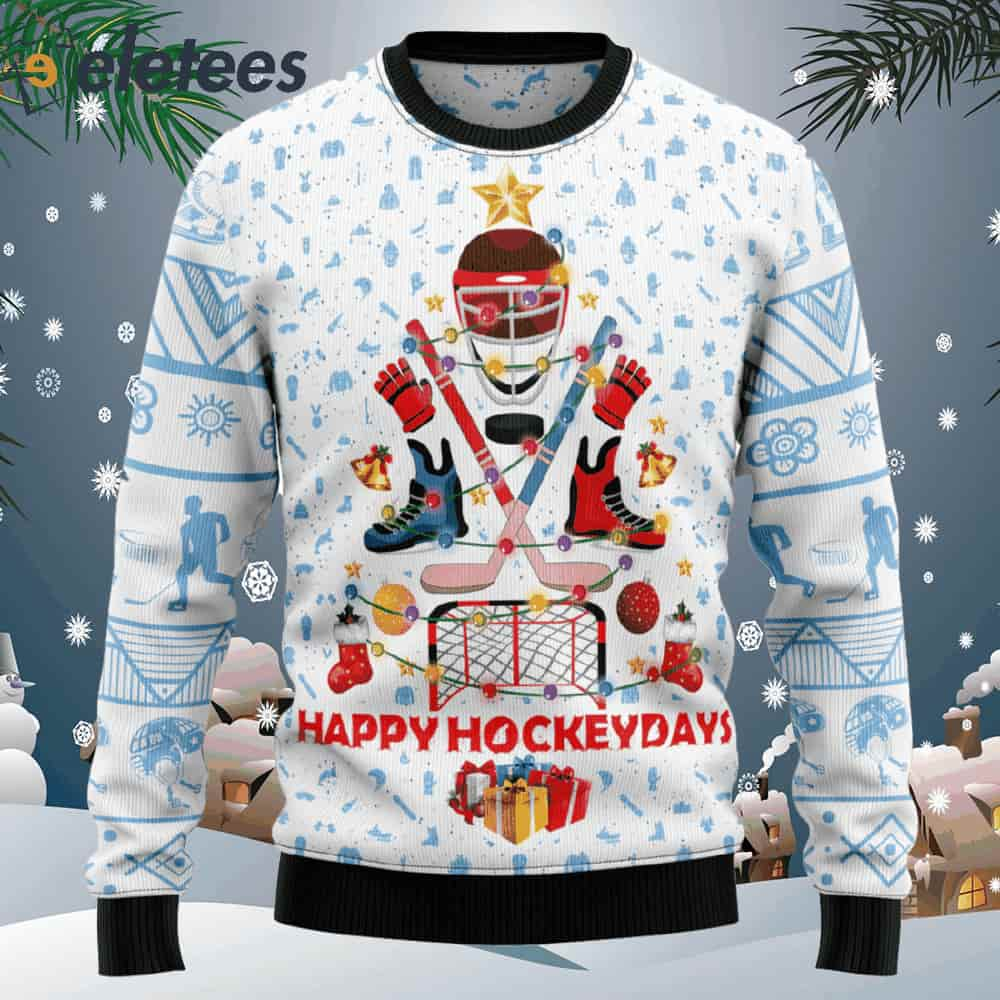 Happy Hockey Day Ugly Christmas Sweater