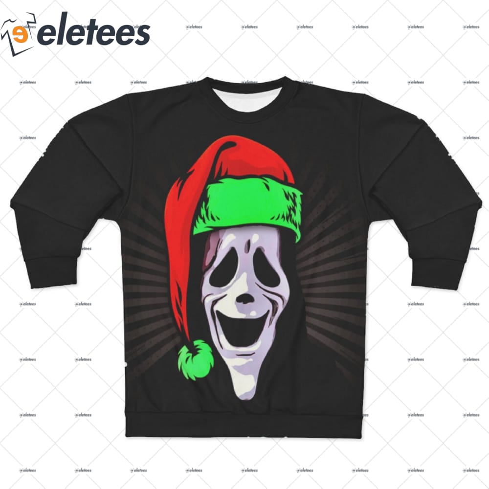 Happy Scream Mask Ugly Christmas Sweater