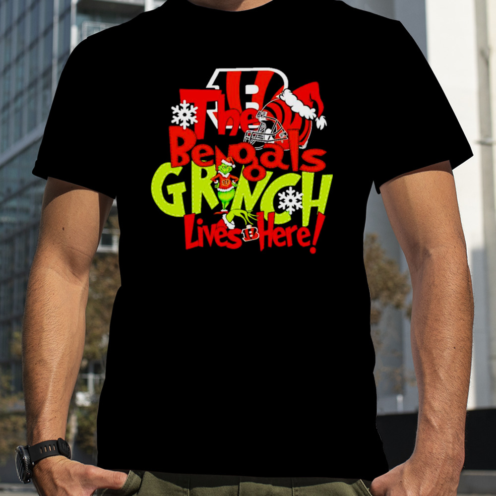 The Bengals Grinch lives here Christmas shirt