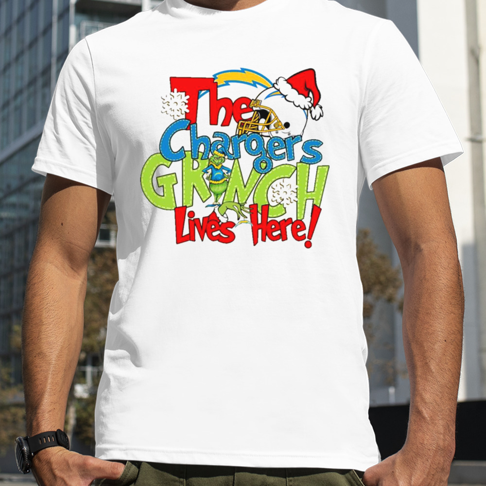 The Chargers Grinch lives here Christmas shirt