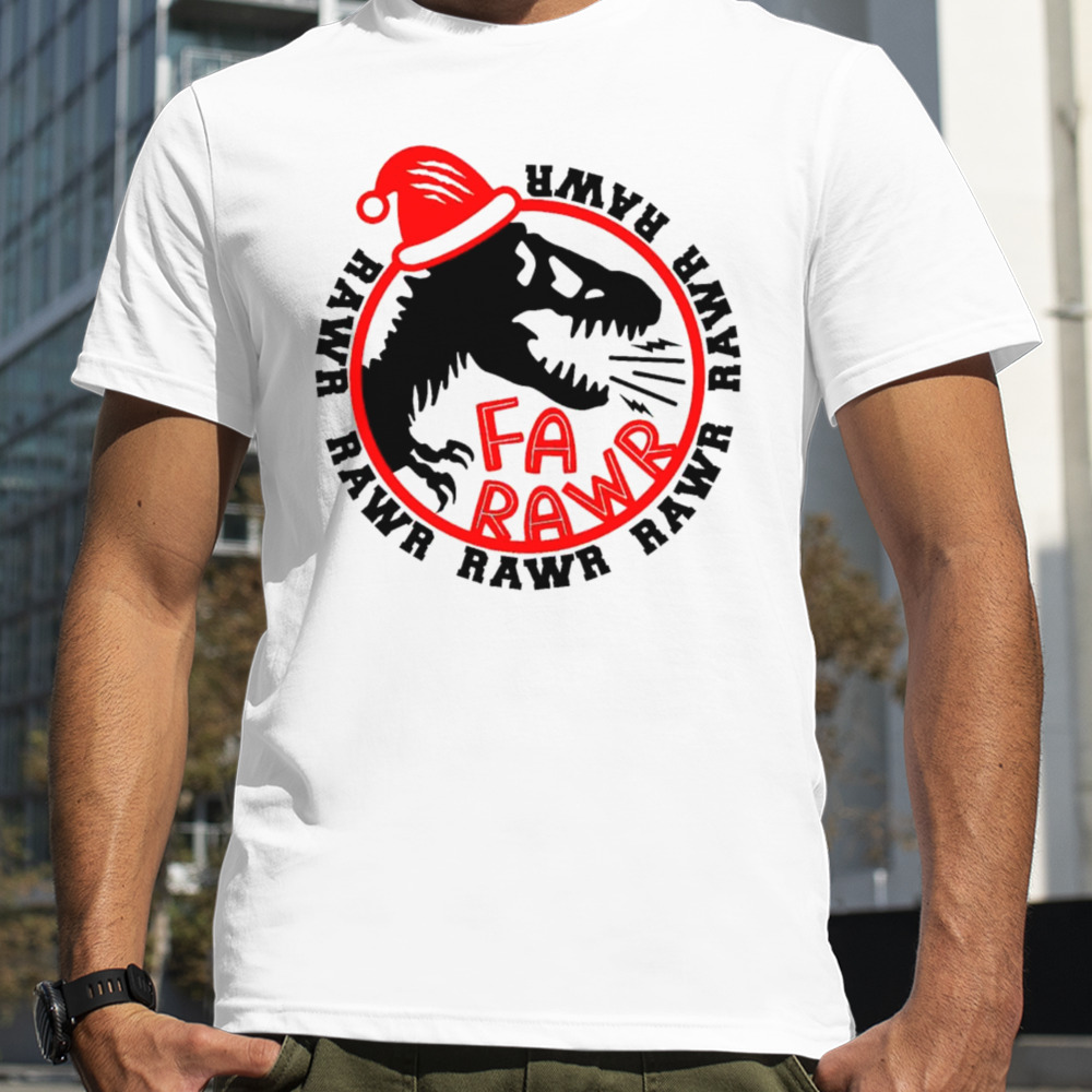 Fa rawb t-rex dinosaur Christmas shirt