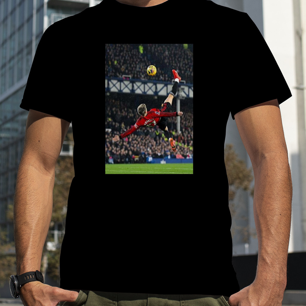 Garnacho Manchester United Vs Everton Match Overhead Kick Goal 2023 T-shirt