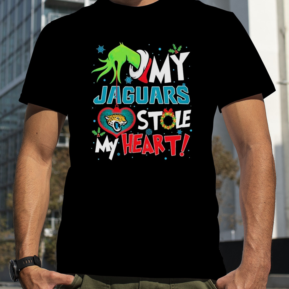 Grinch Hand My Jacksonville Jaguars Stole My Heart Christmas shirt