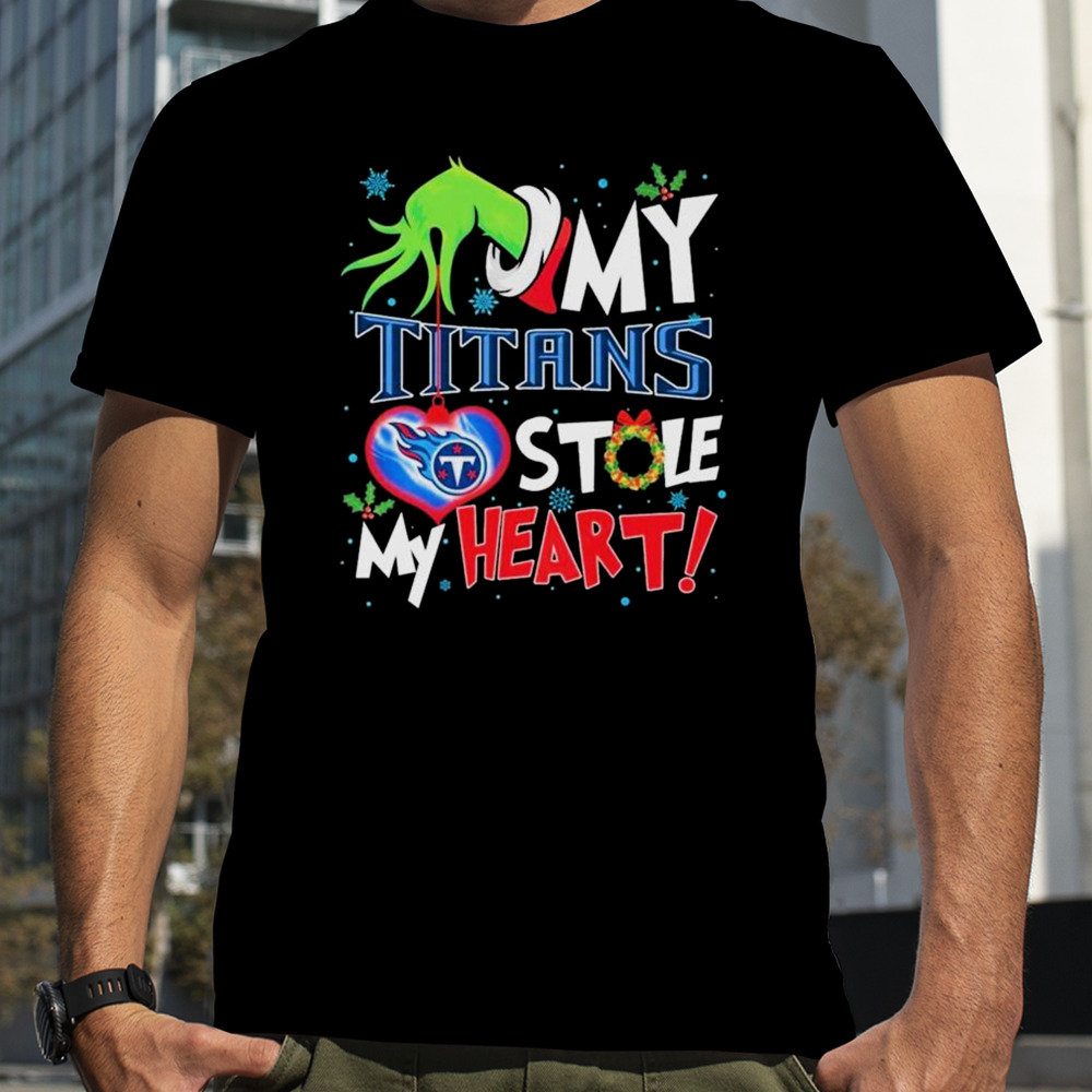 Grinch Hand My Tennessee Titans Stole My Heart Christmas shirt