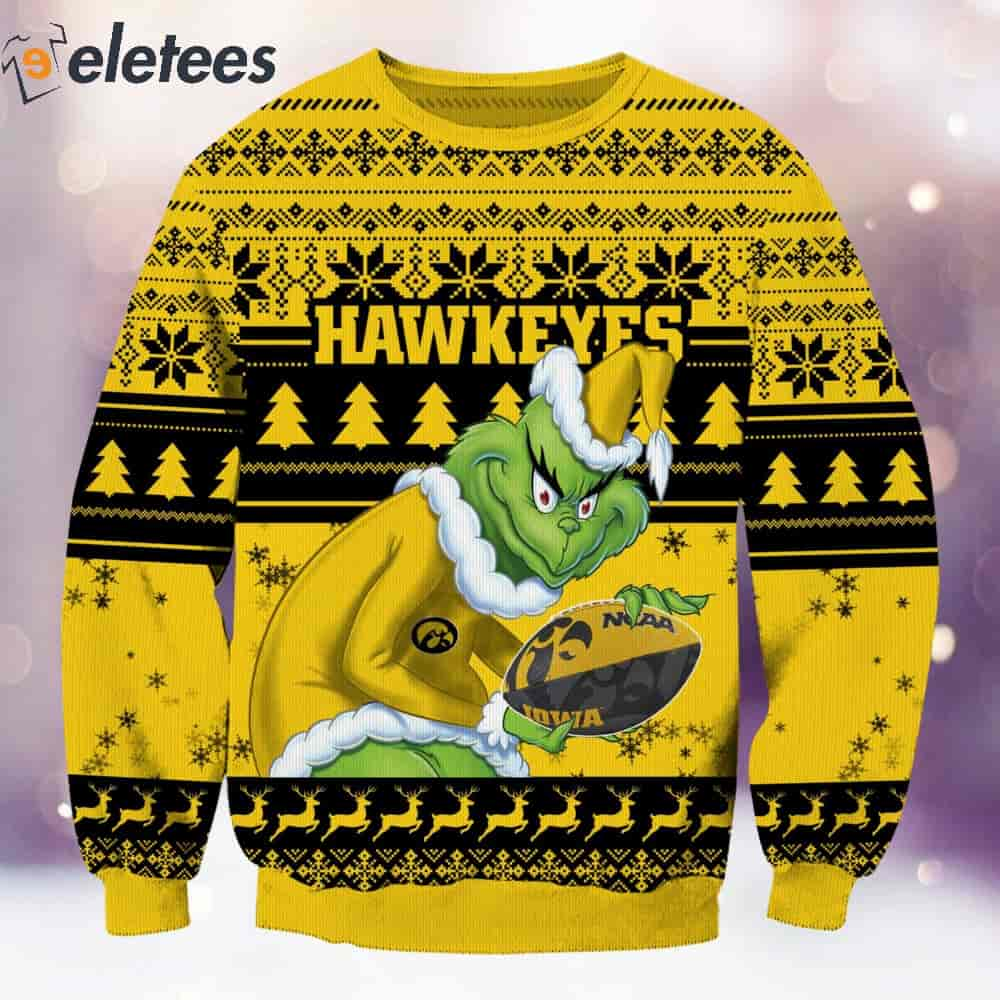 Hawkeyes Grnch Christmas Ugly Sweater