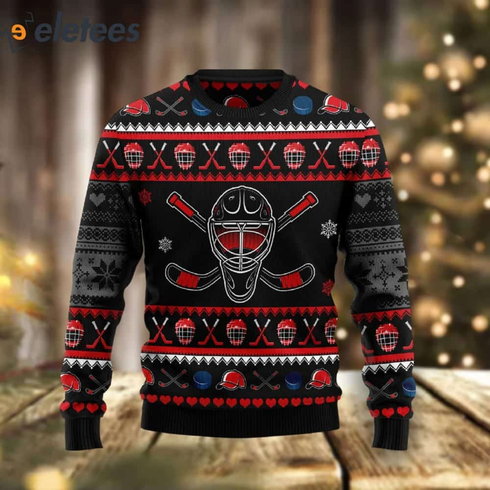 Hockey Puck Ugly Christmas Sweater