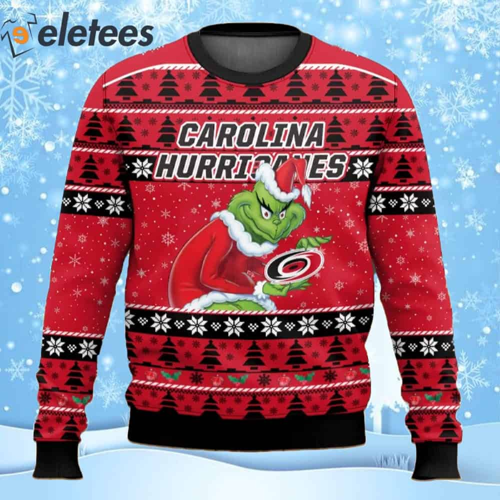 Hurricanes Hockey Grnch Ugly Christmas Sweater